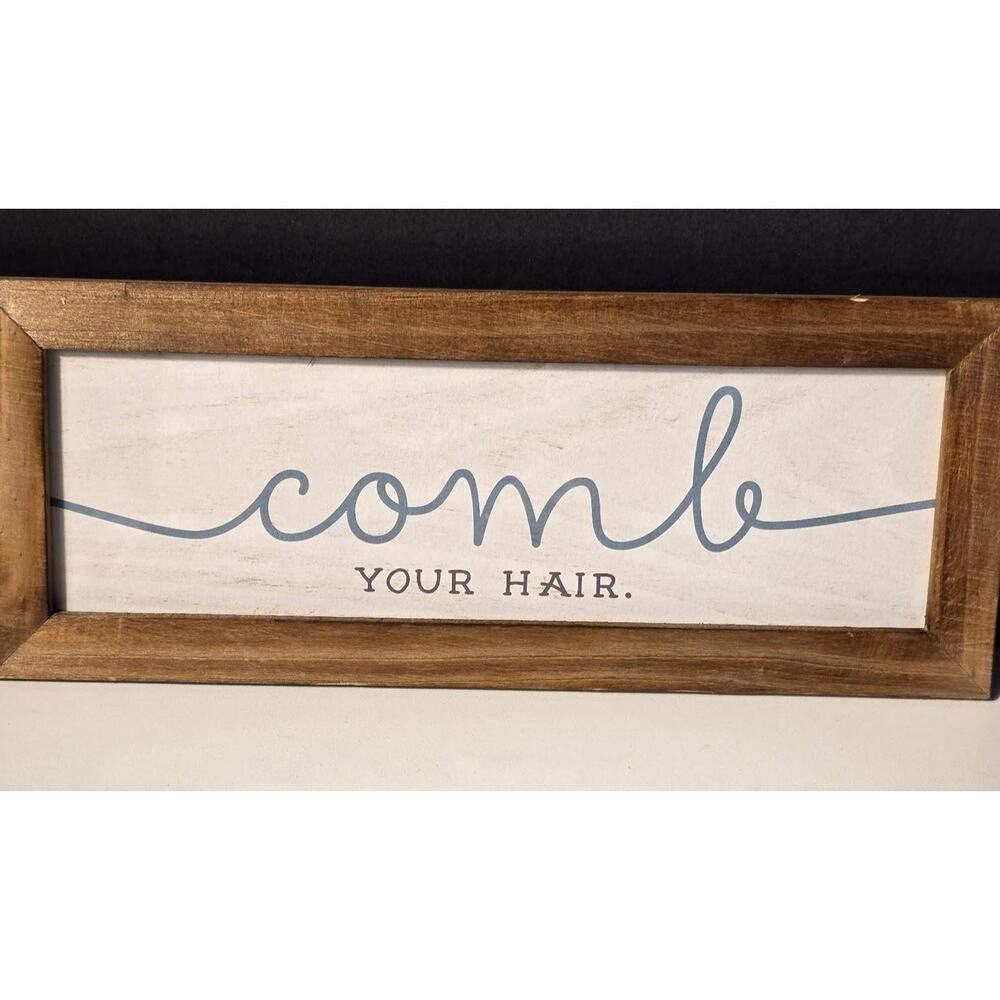 Decocrated Bathroom Wall Signs Wash, Brush, Comb Wood Medium Farmhouse - Picture 2 of 5